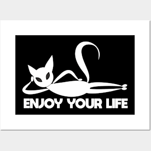 cat vector//enjoy your life Posters and Art